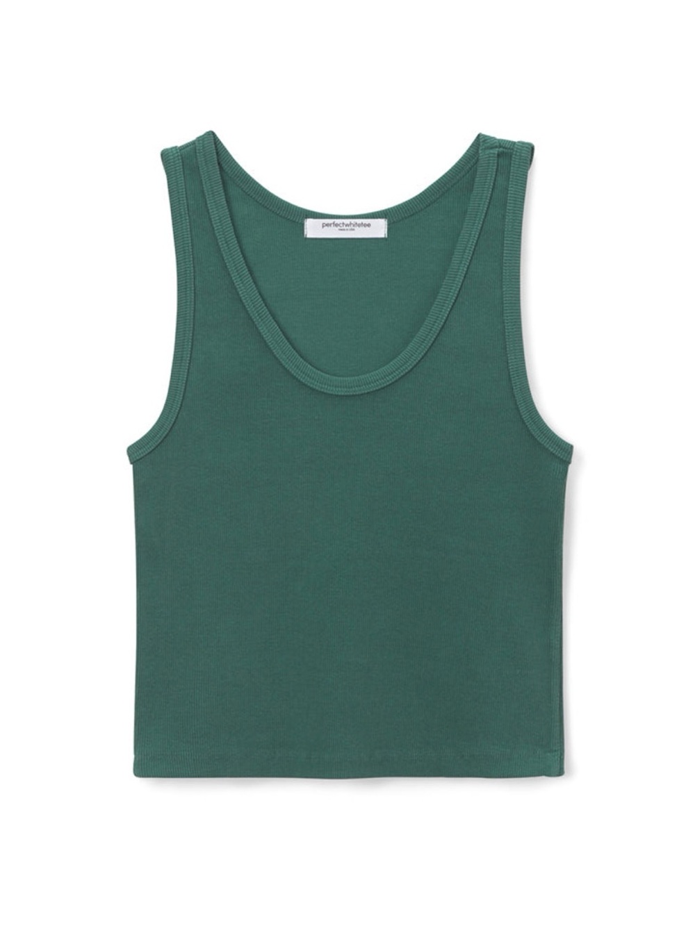 perfectwhitetee Sage Green Ribbed Tank Top